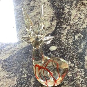 Vintage Glass Reindeer, Art Glass